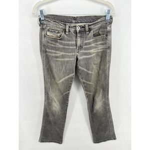 DIESEL Low Rise Button Fly Flared Jeans Sz 28 Gray